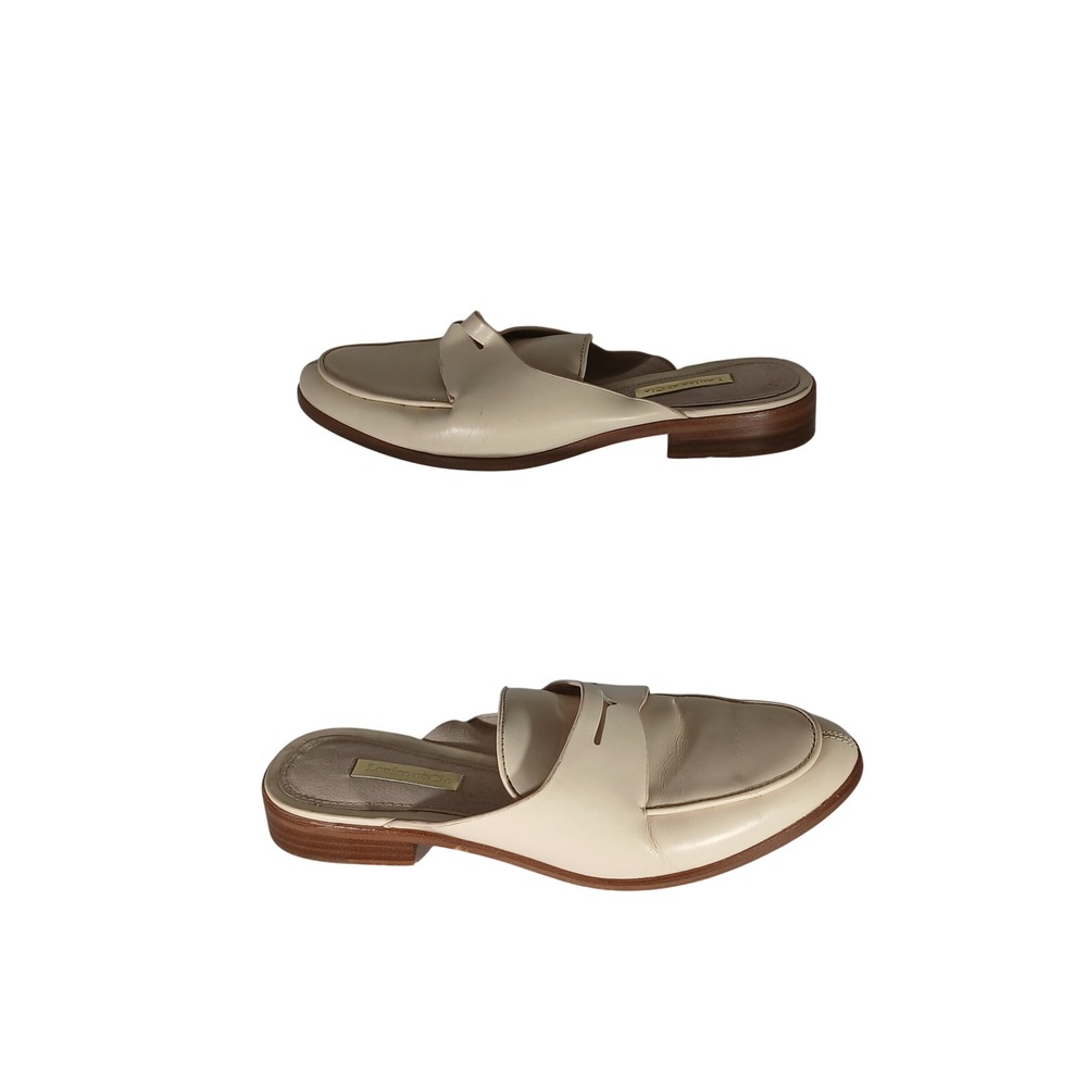 Louise et Cie‎ Dugan Penny Loafer Mules 6M Cream Leather Slip On Slides